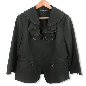 Lafayette 148 Black Zipper Collar Jacket Size 12